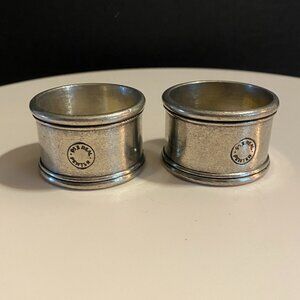 Pottery Barn Pewter Napkin Rings - set of 2